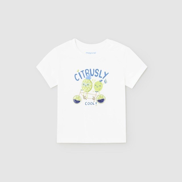 Mayoral Yazlık Erkek Bebek Kısa Kol T-shirt Beyaz