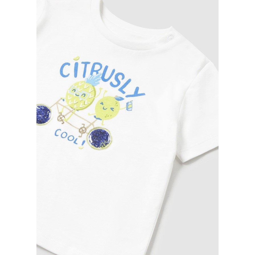 Mayoral Yazlık Erkek Bebek Kısa Kol T-shirt Beyaz