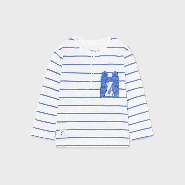 Mayoral Yazlık Erkek Bebek Uzun Kol T-shirt Beyaz