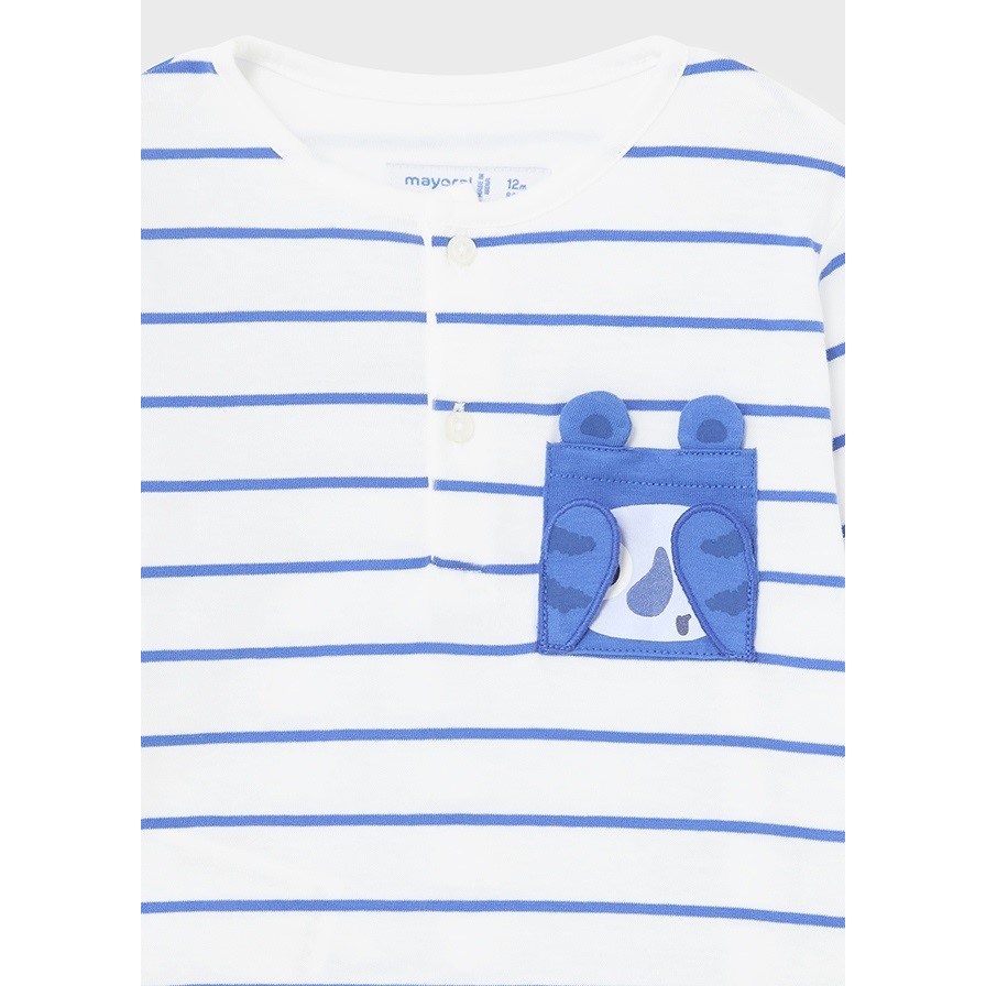 Mayoral Yazlık Erkek Bebek Uzun Kol T-shirt Beyaz