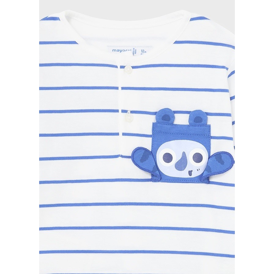 Mayoral Yazlık Erkek Bebek Uzun Kol T-shirt Beyaz