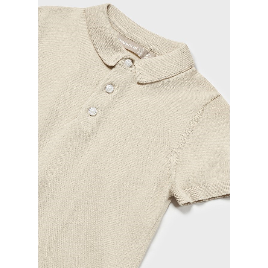 Mayoral Yazlık Erkek Bebek Kısa Kol Polo T-shirt Krem