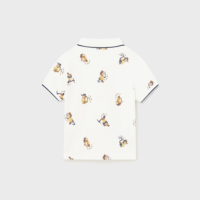 Mayoral Yazlık Erkek Bebek Kısa Kol Polo T-shirt Beyaz