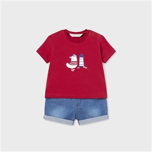 Mayoral Yazlık Erkek Bebek Bluz Denim Şort Set