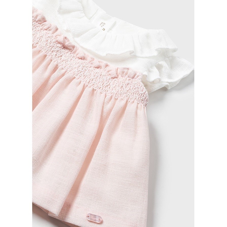 Mayoral Yazlık Kız Bebek Bluz Şort Set Pembe