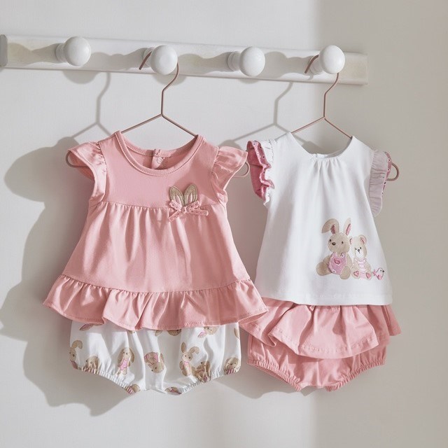 Mayoral Yazlık Kız Bebek Bluz Şort 4'lü Set Pembe