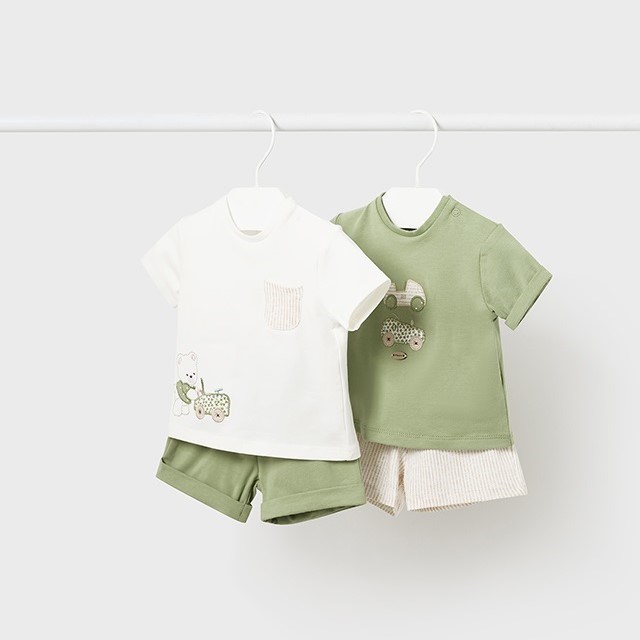 Mayoral Yazlık Erkek Bebek Bluz Şort 4'lü Set Yeşil