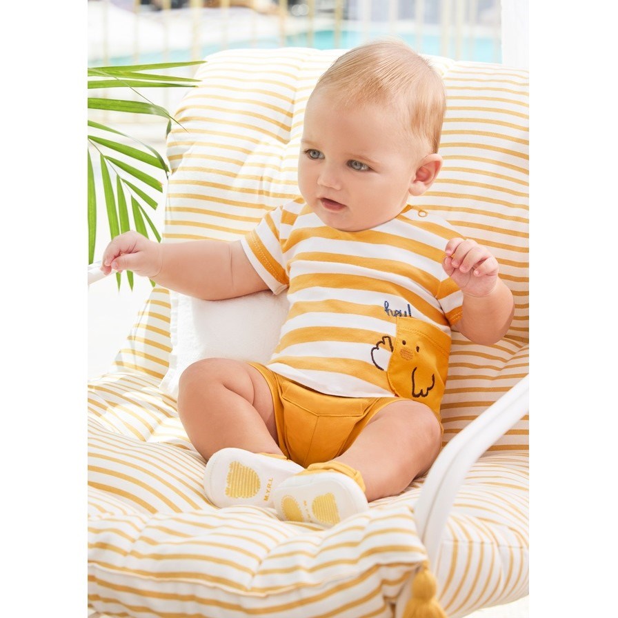 Mayoral Yazlık Erkek Bebek Bluz Şort 4'lü Set Sarı