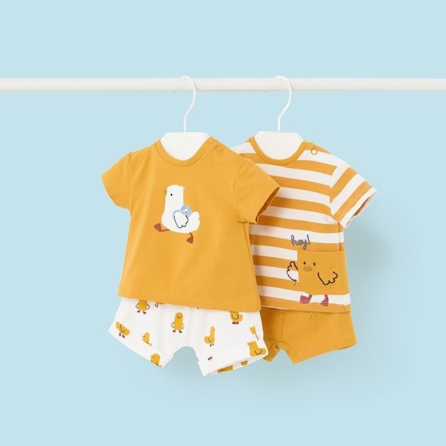 Mayoral Yazlık Erkek Bebek Bluz Şort 4'lü Set Sarı