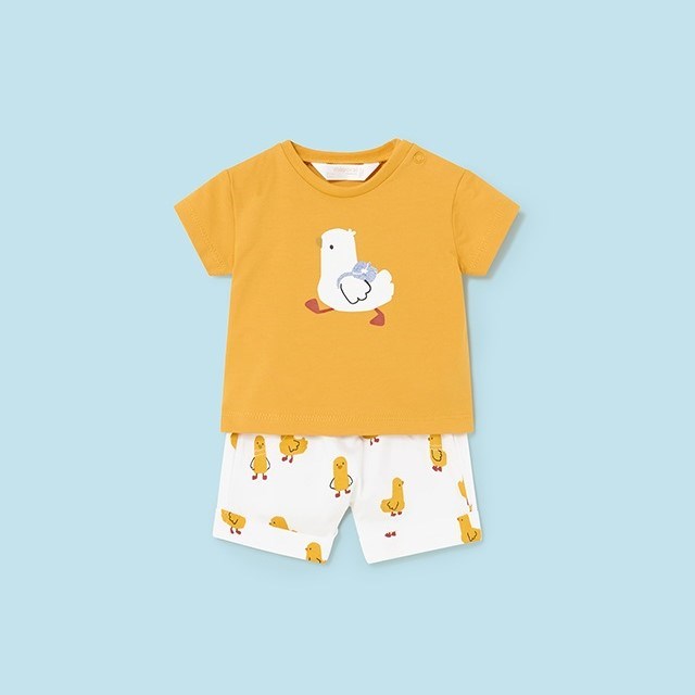 Mayoral Yazlık Erkek Bebek Bluz Şort 4'lü Set Sarı