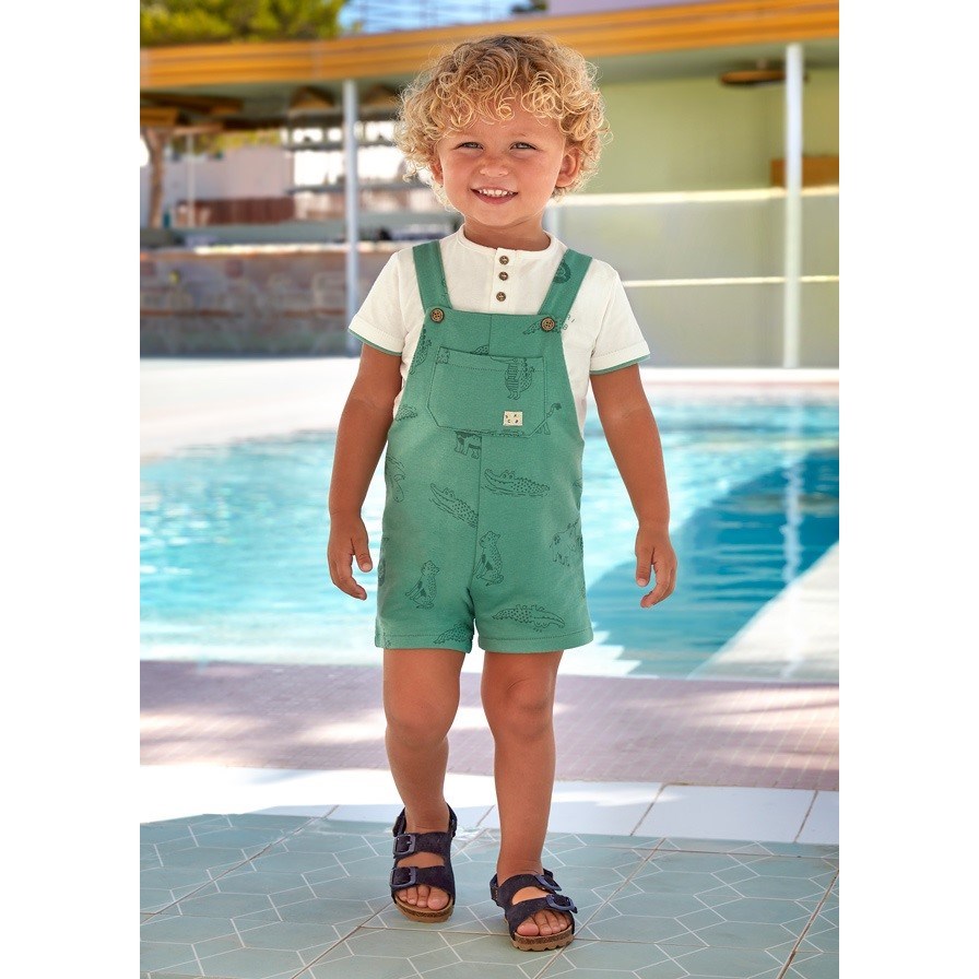Mayoral Yazlık Erkek Bebek Kısa Salopet Set Yeşil