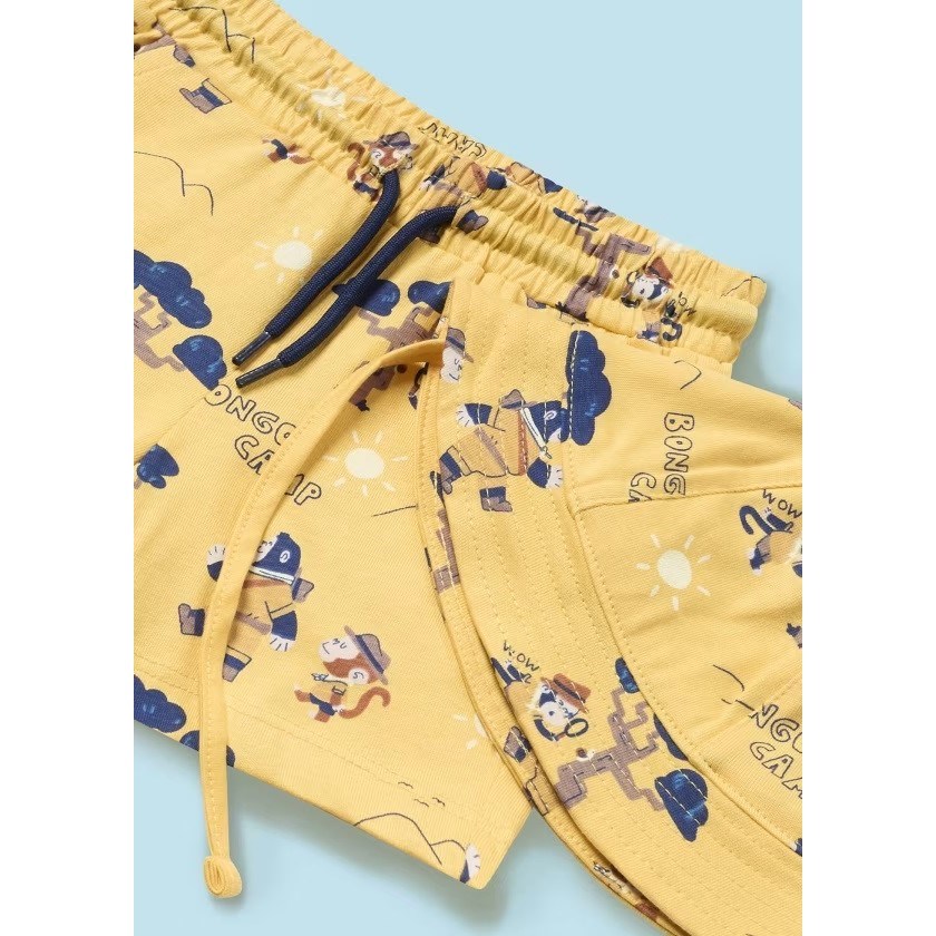 Mayoral Yazlık Erkek Bebek T-shirt Şort Şapka Set Beyaz