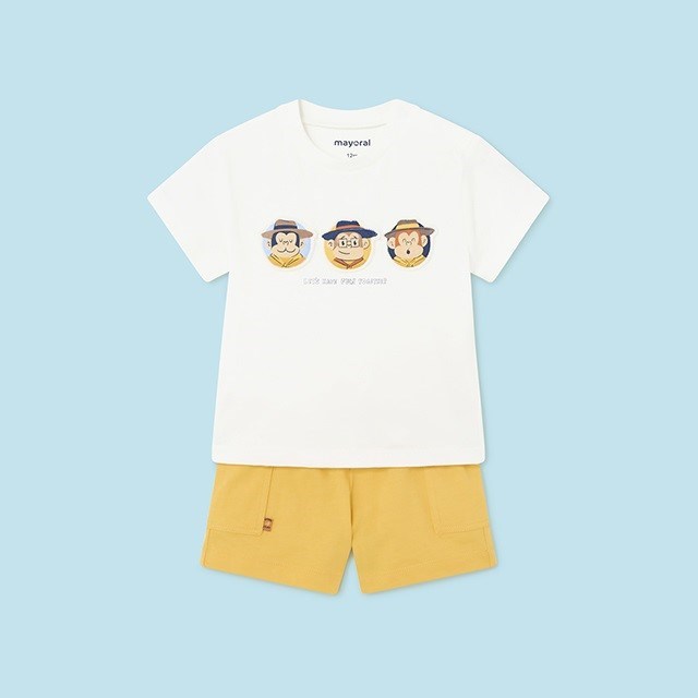 Mayoral Yazlık Erkek Bebek T-shirt Şort Set Sarı