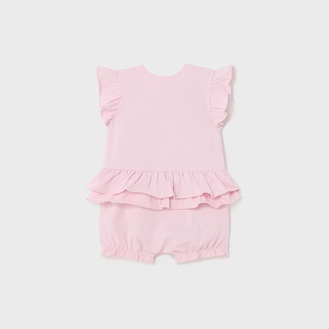 Mayoral Yazlık Kız Bebek Kısa Tulum 2'li Set Pembe