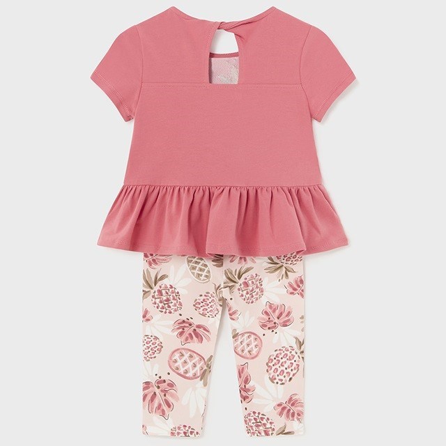 Mayoral Yazlık Kız Bebek Bluz Tayt Set Pembe