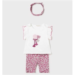 Mayoral Yazlık Kız Bebek T-shirt Tayt 3'lü Set