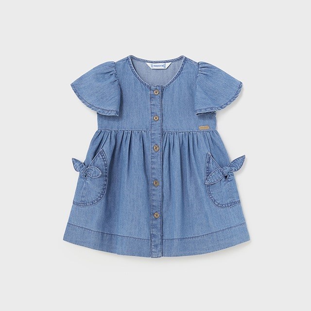 Mayoral Yazlık Kız Bebek Denim Elbise Mavi