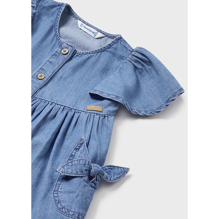 Mayoral Yazlık Kız Bebek Denim Elbise Mavi