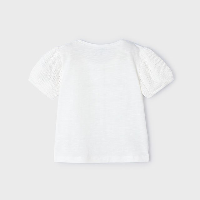 Mayoral Yazlık Kız Kısa Kol T-shirt Beyaz