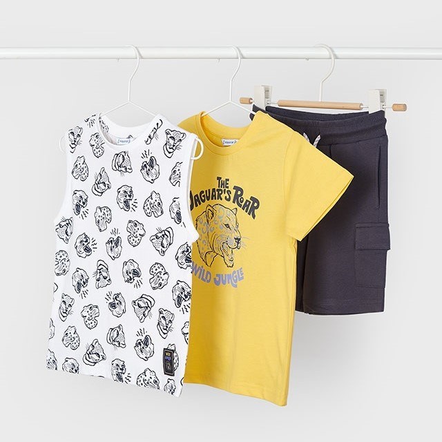 Mayoral Yazlık Erkek T-shirt Şort 3'lü Set Sarı