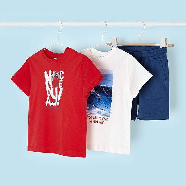 Mayoral Yazlık Erkek T-shirt Şort 3'lü Set Kırmızı