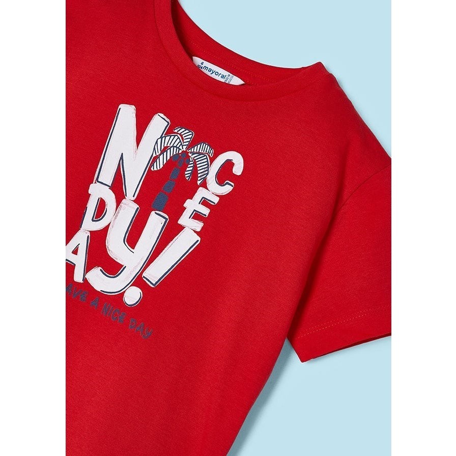 Mayoral Yazlık Erkek T-shirt Şort 3'lü Set Kırmızı