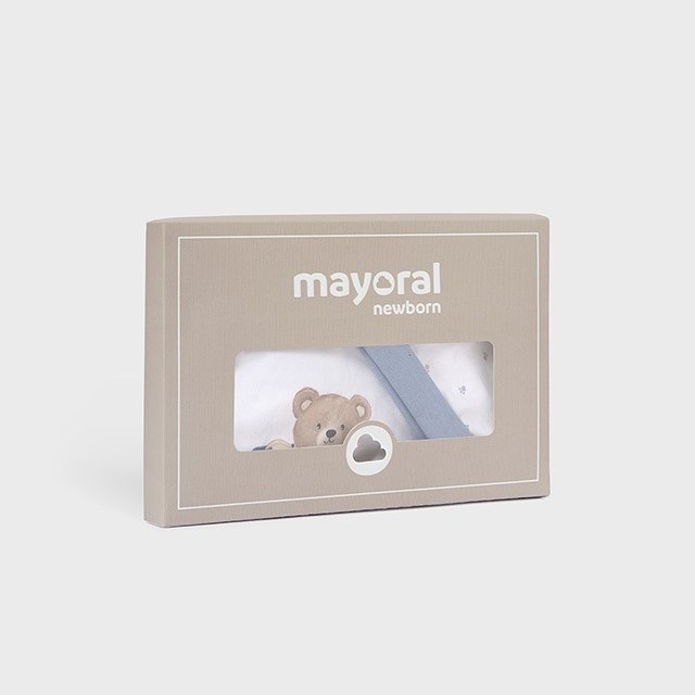 Mayoral Yazlık Erkek Bebek Tulum Önlük Şapka Set Mavi