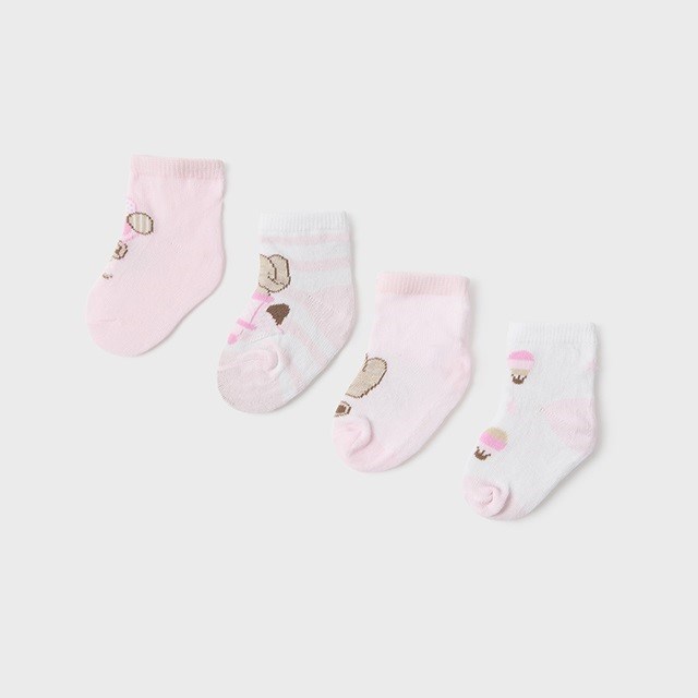 Mayoral Yazlık Kız Bebek Çorap 4'lü Set Pembe