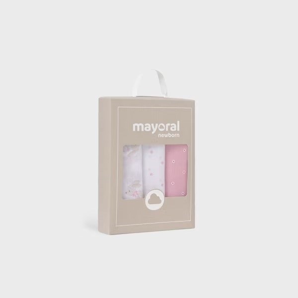Mayoral Bebek Müslin Battaniye 3'lü Set Pembe