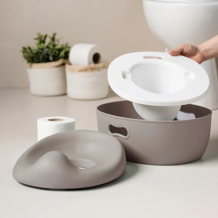 Nattou Potty Care 3 in 1 Lazımlık Oturak Ve Tuvalet Adaptörü Kahverengi 