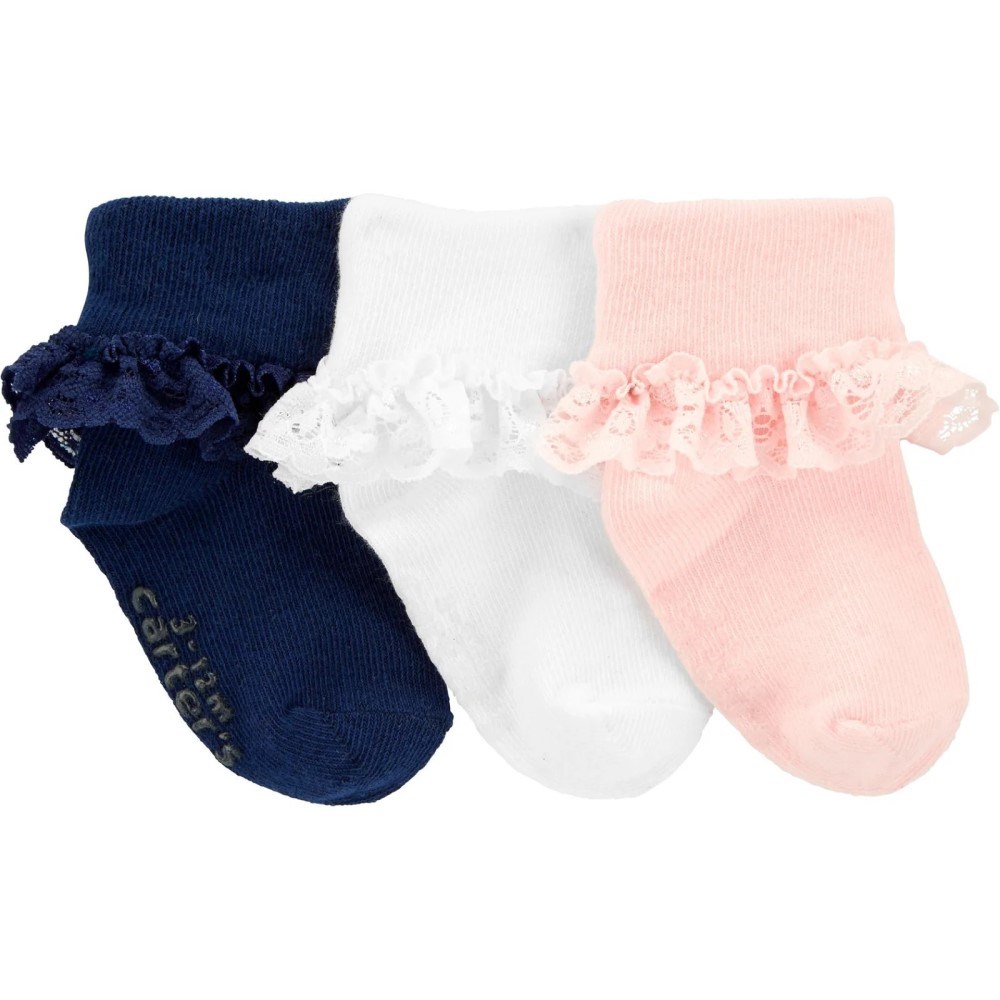 Carter's Kız Bebek Çorap 3'lü Set Pembe