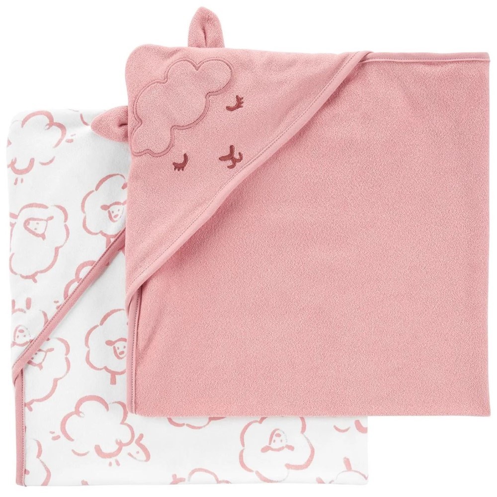 Carter's Kız Bebek Banyo Havlu 2'li Set Pembe