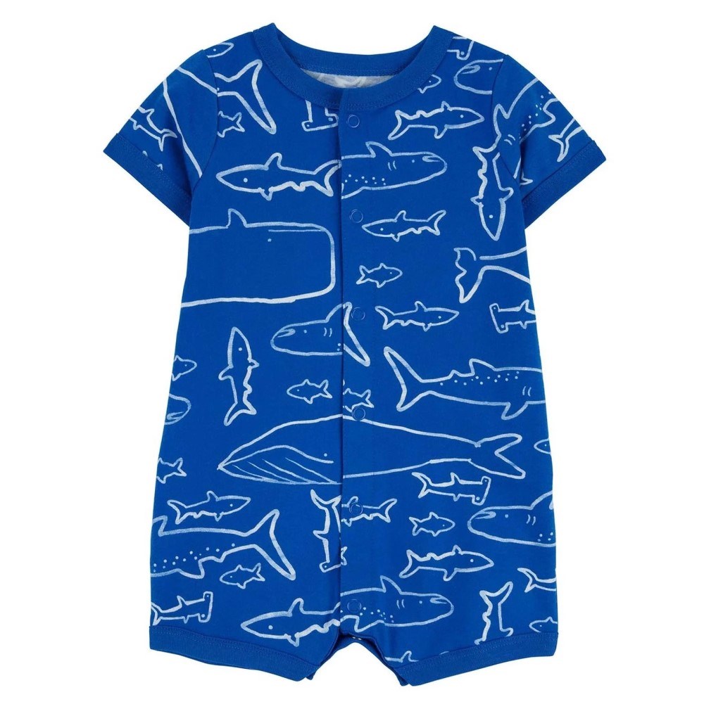 Carter's Erkek Bebek Kısa Tulum Mavi