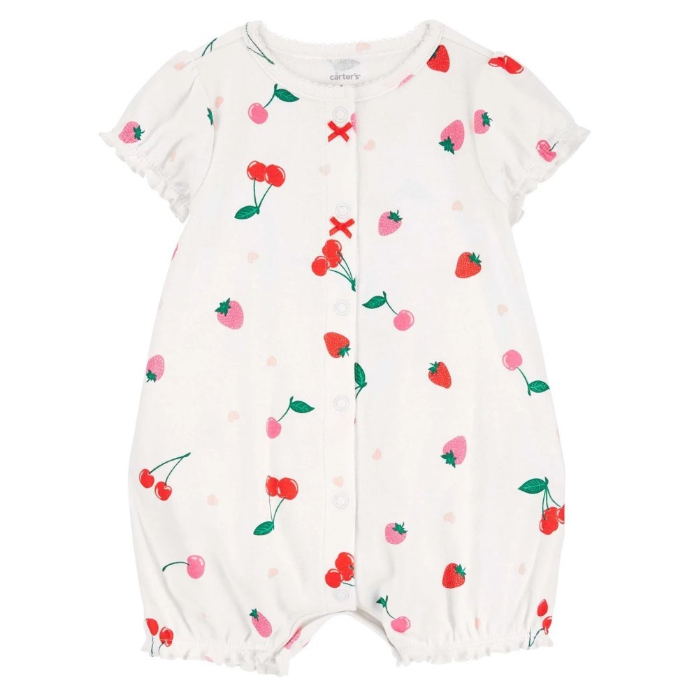 Carter's Kız Bebek Kısa Tulum Beyaz