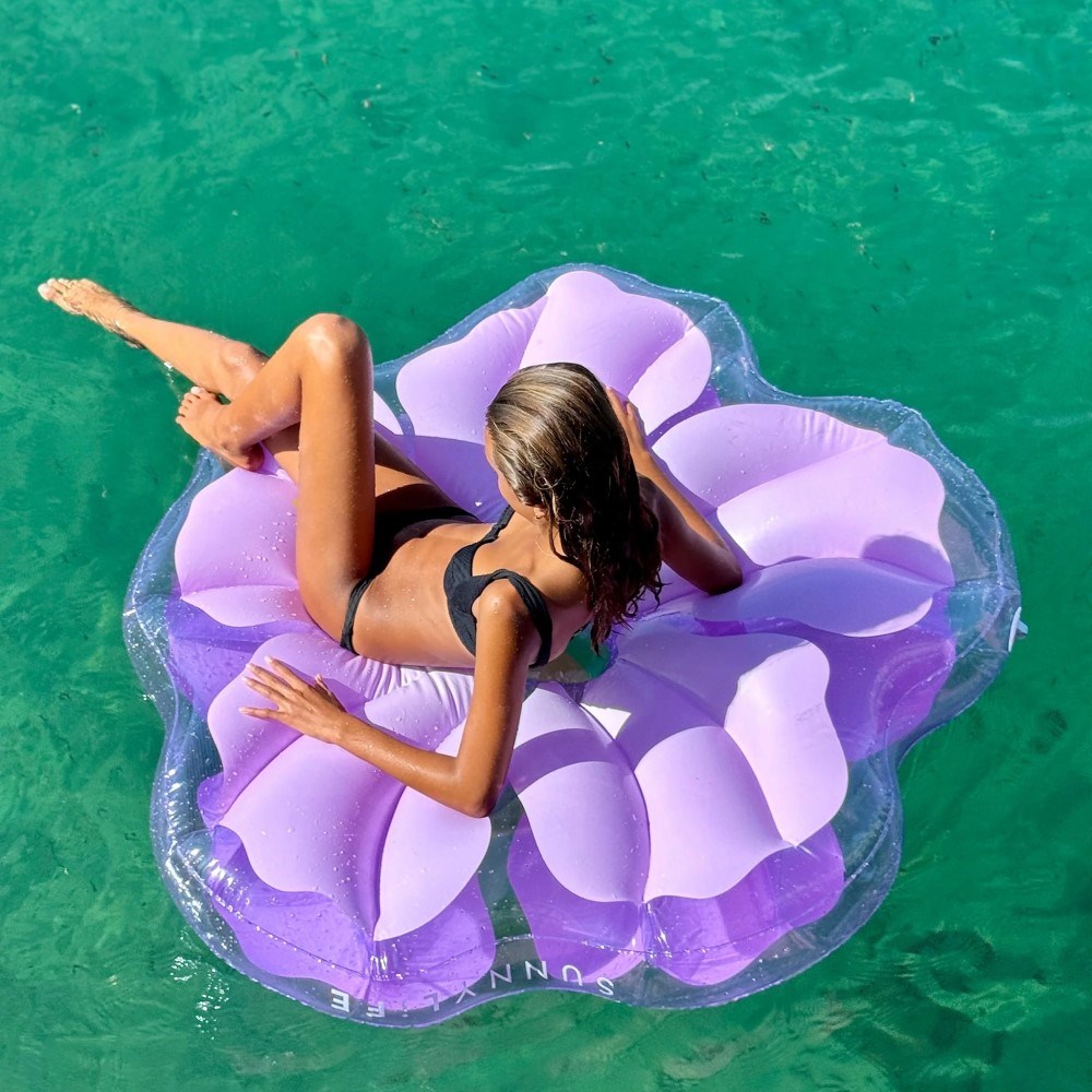 Sunnylife Şişme Deniz Yatağı - Hibiscus Pastel Leylak 