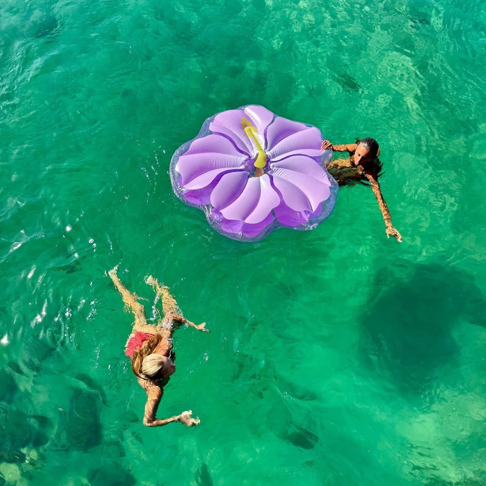 Sunnylife Şişme Deniz Yatağı - Hibiscus Pastel Leylak 