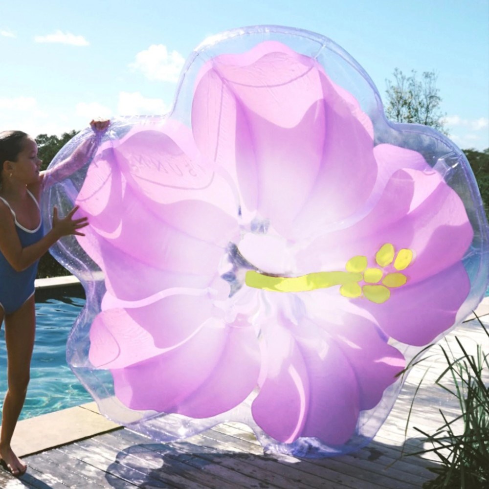 Sunnylife Şişme Deniz Yatağı - Hibiscus Pastel Leylak 