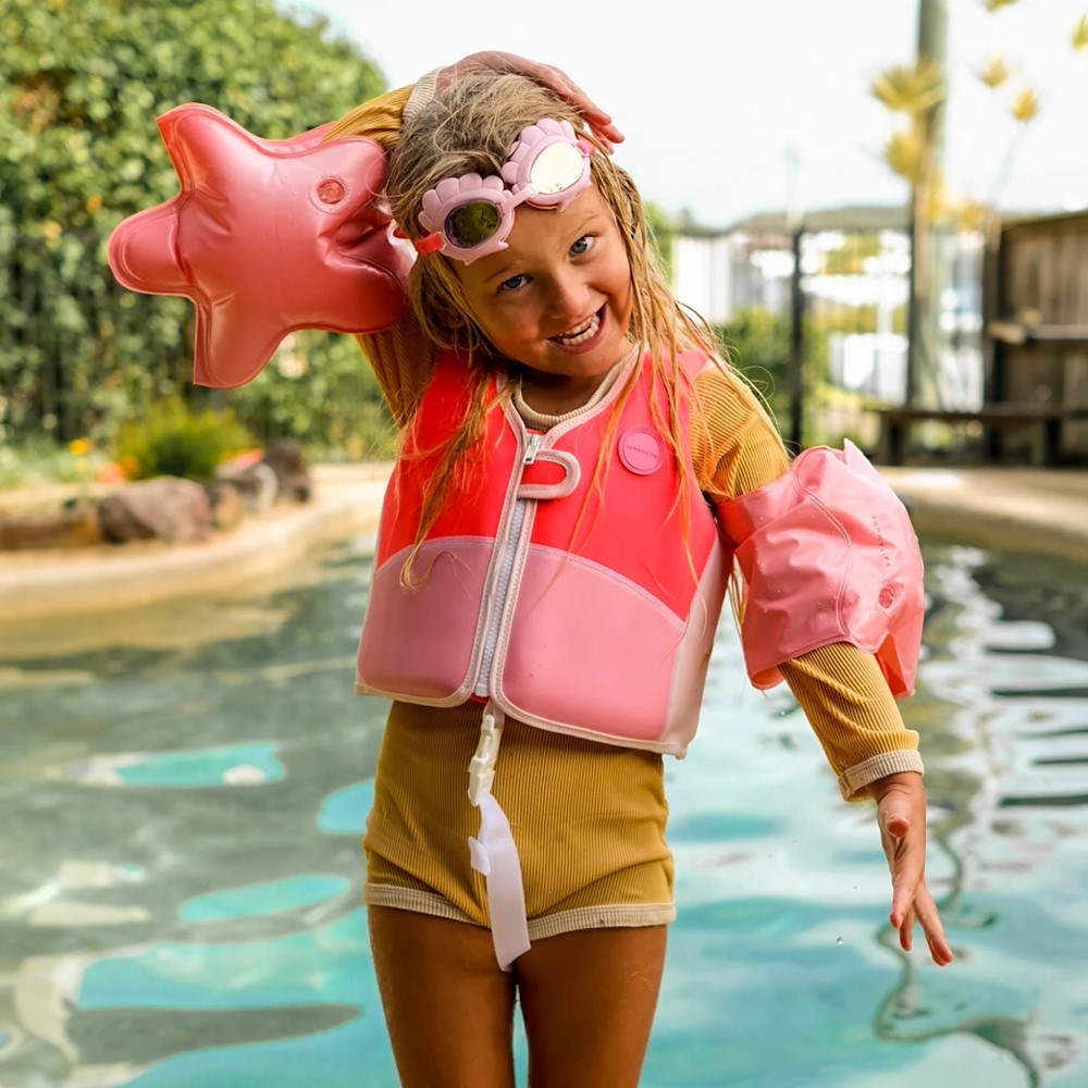 Sunnylife Çocuk Yüzme Yeleği - Neon Strawberry Pembe