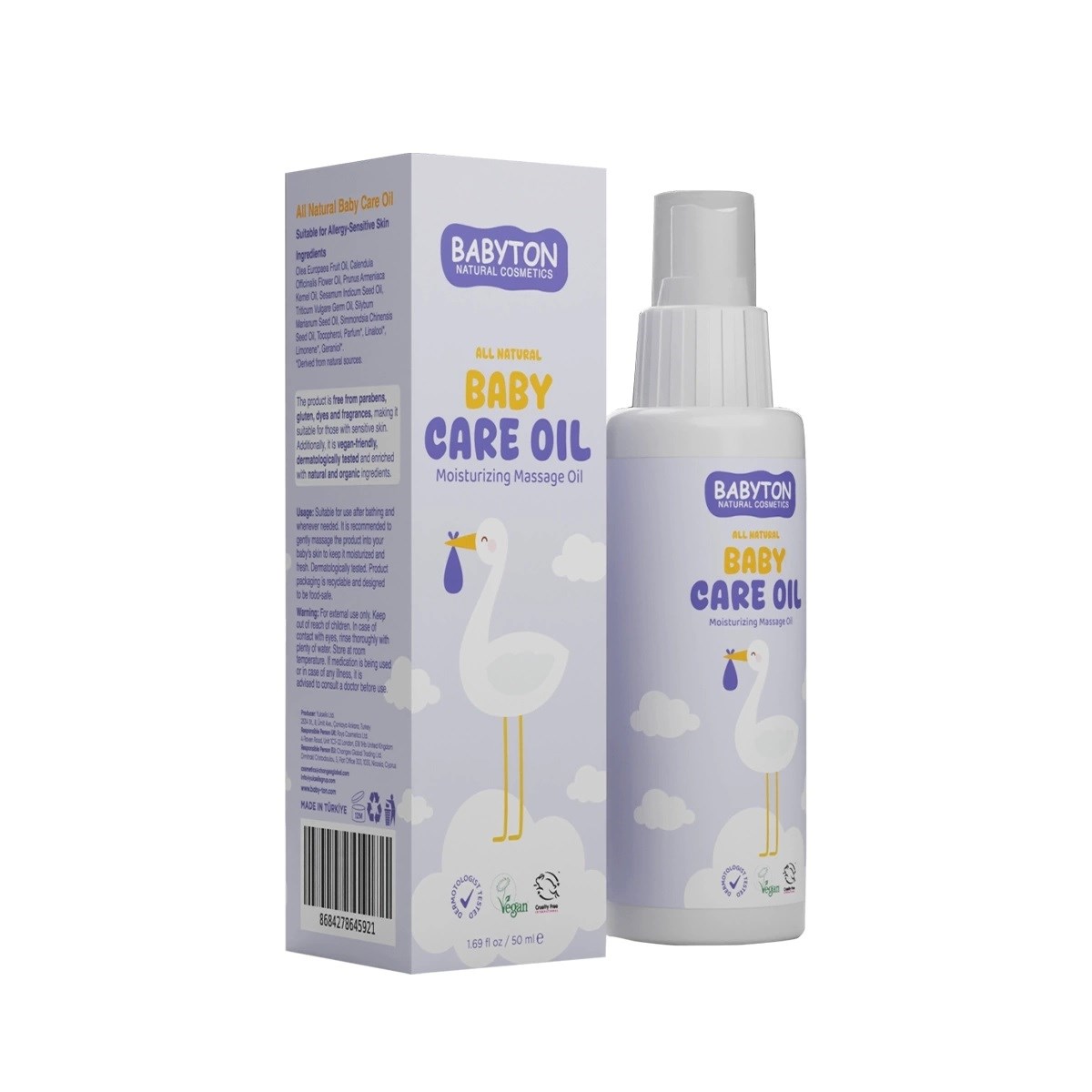 Babyton Doğal Bebek Bakım Yağı 50 ml 