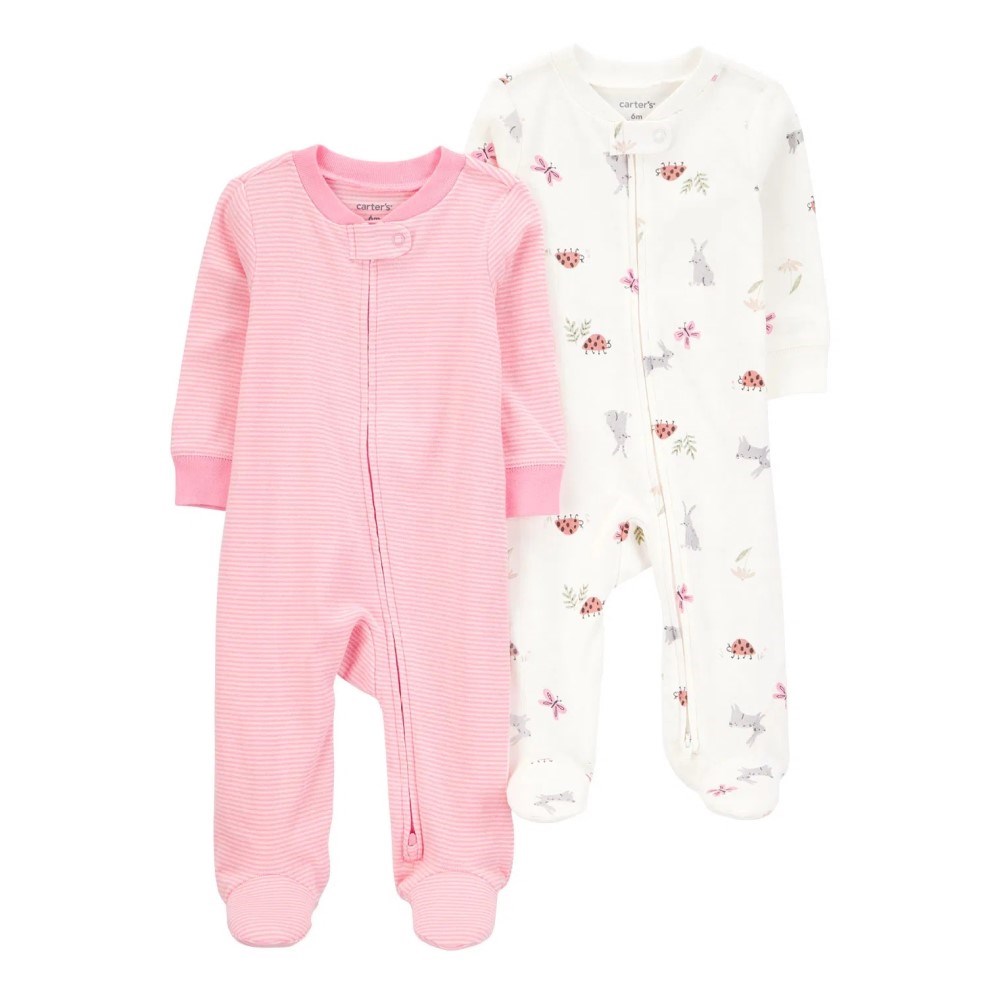 Carters Layette Kız Bebek Tulum 2'li Paket Pembe