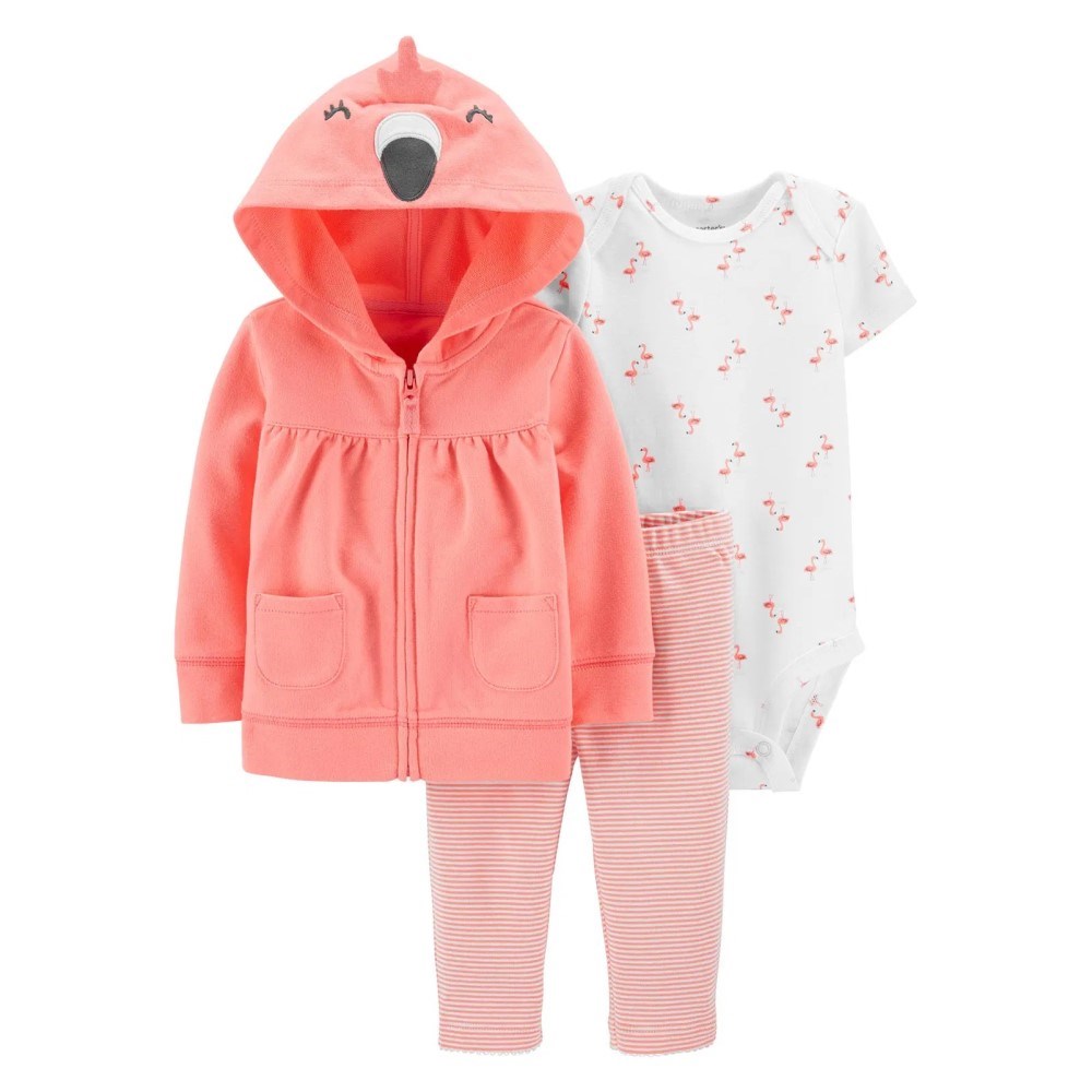 Carters Kışlık Kız Bebek 3'lü Eşofman Set Pembe