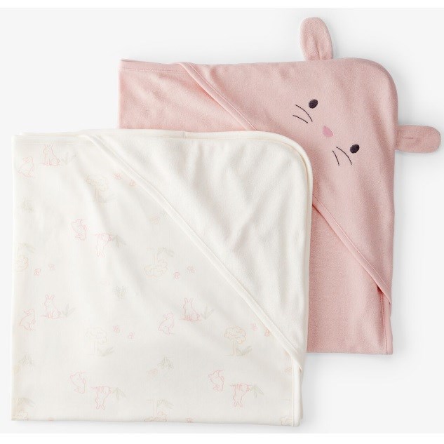 Carters Layette Kız Bebek 2'li Banyo Havlusu Pembe