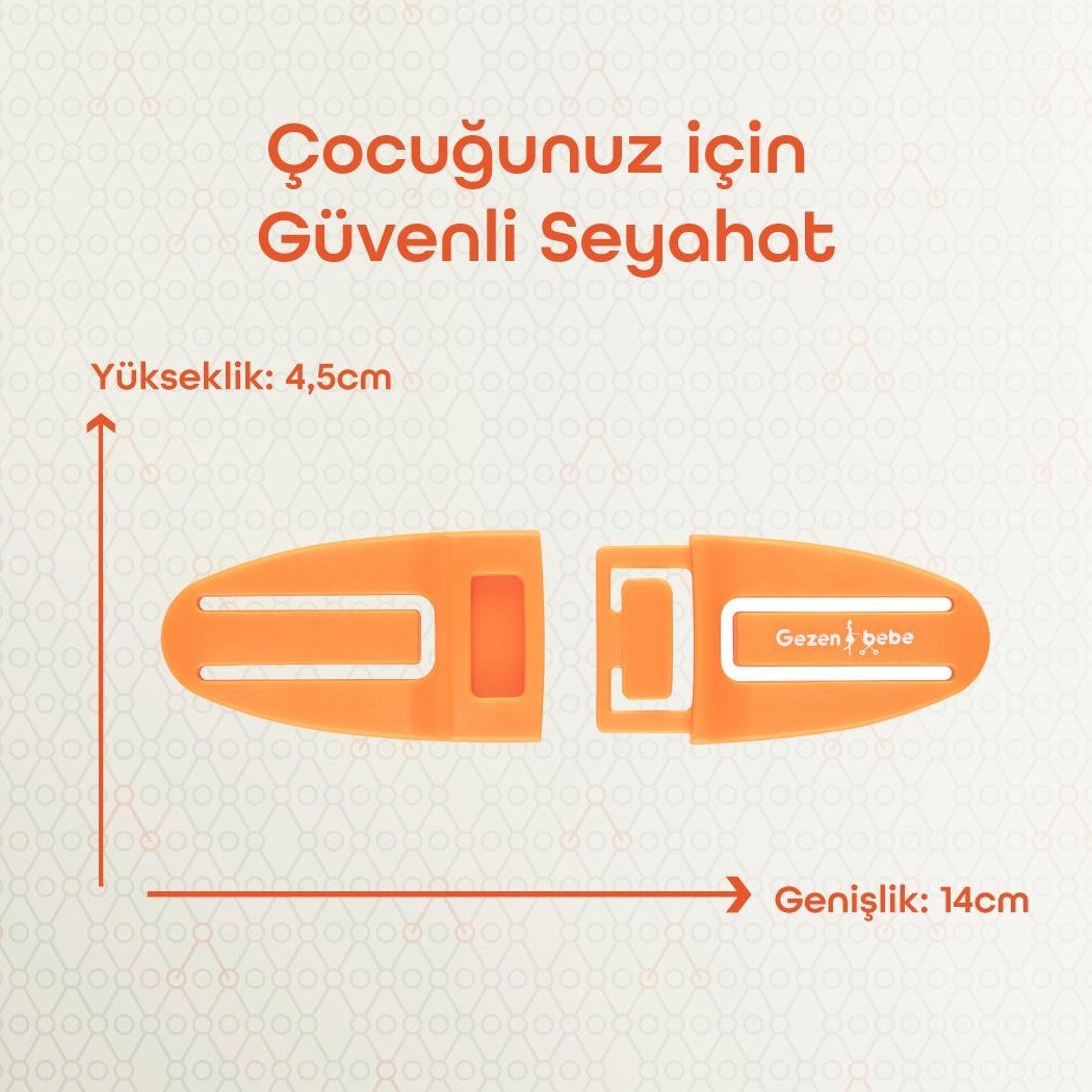 Gezenbebe Bebek Emniyet Kemer Klipsi Orange Orjinal