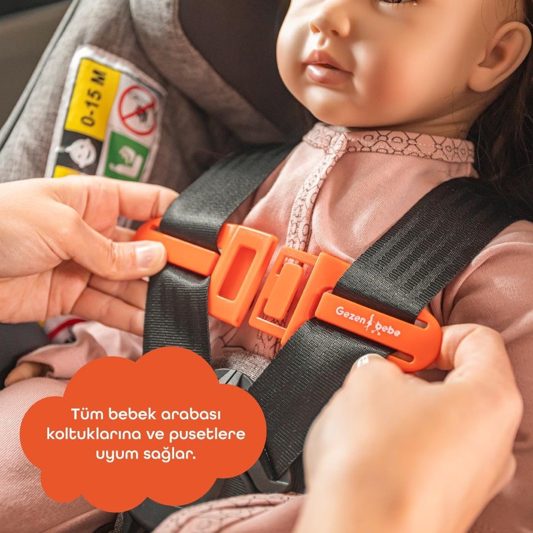 Gezenbebe Bebek Emniyet Kemer Klipsi Orange Orjinal