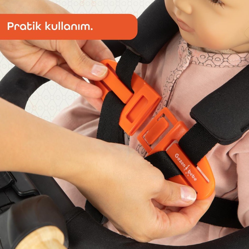 Gezenbebe Bebek Emniyet Kemer Klipsi Orange Orjinal