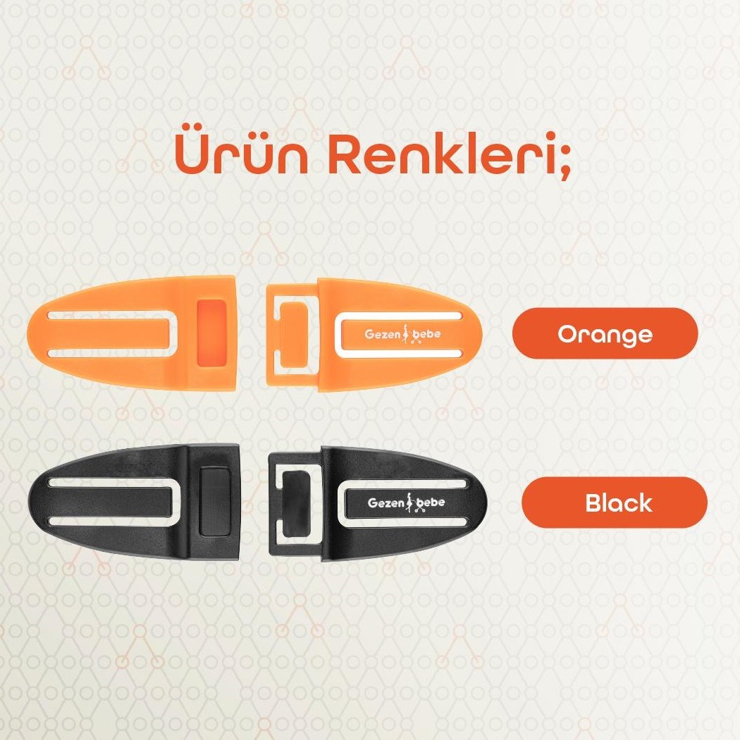 Gezenbebe Bebek Emniyet Kemer Klipsi Orange Orjinal