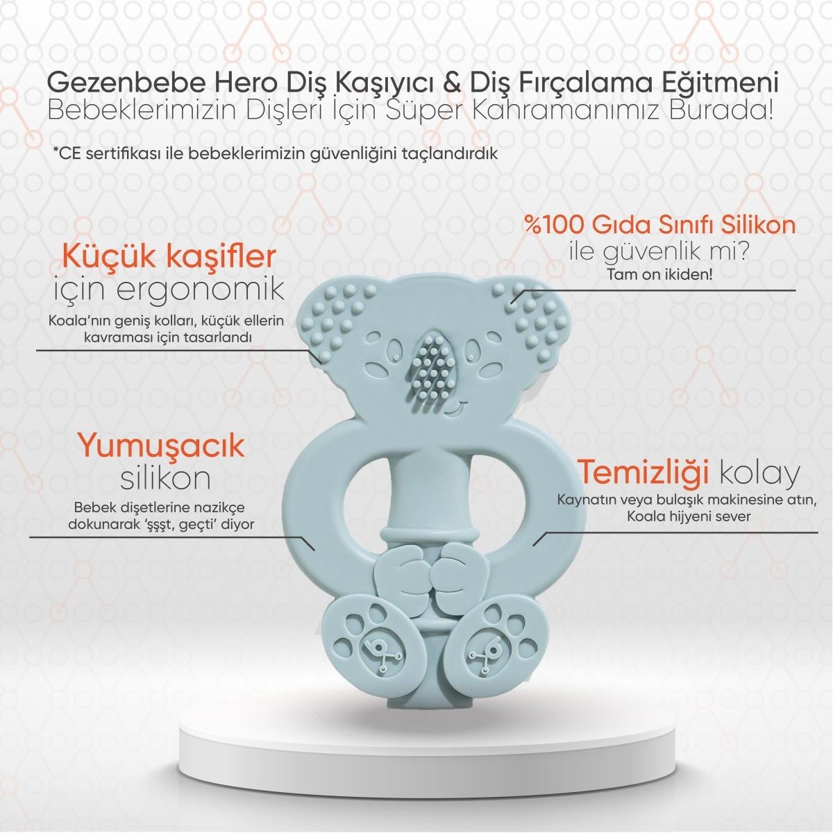 Gezenbebe Hero Diş Kaşıyıcı & Diş Fırçası Eğitmeni  Mint 
