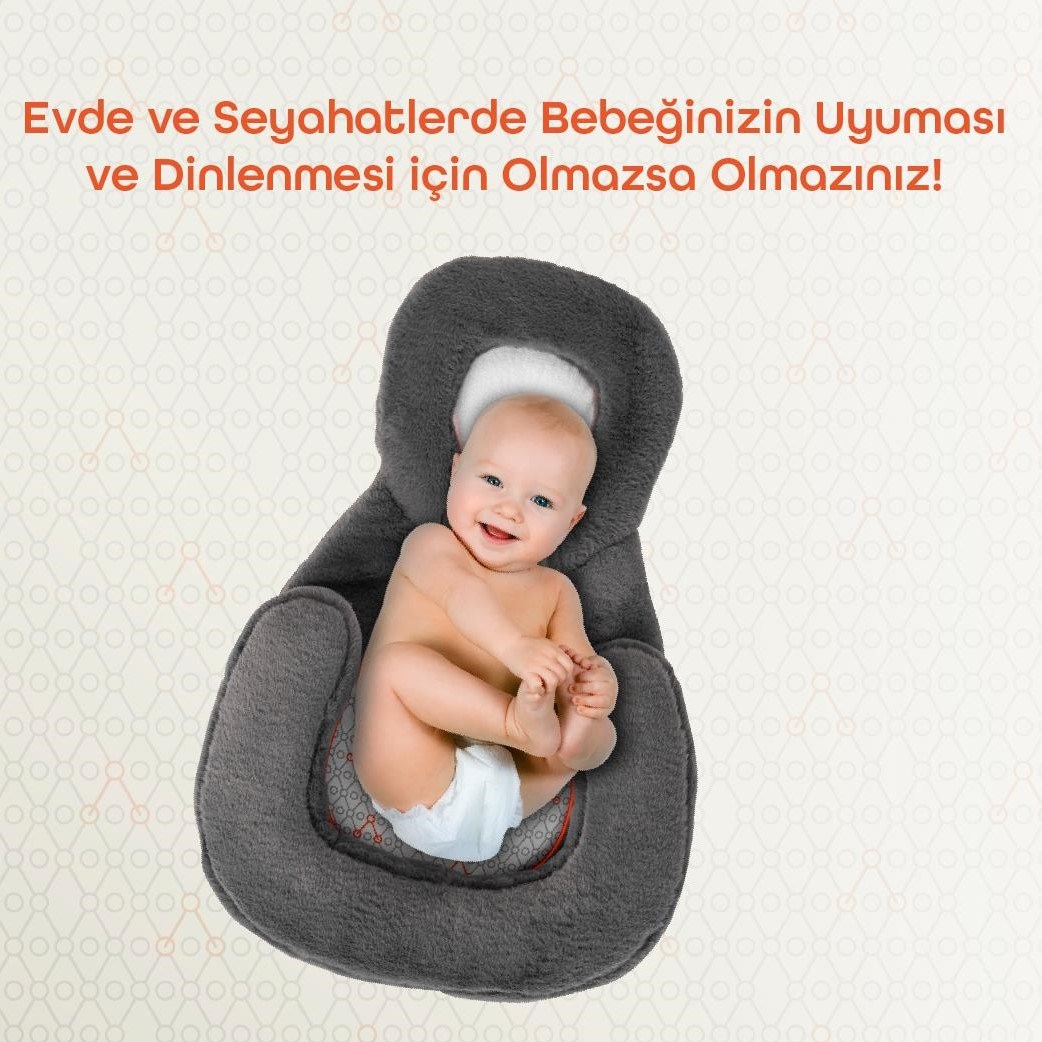 Gezenbebe Homy Taşınabilir Yenidoğan Yatağı Charcoal Orjinal
