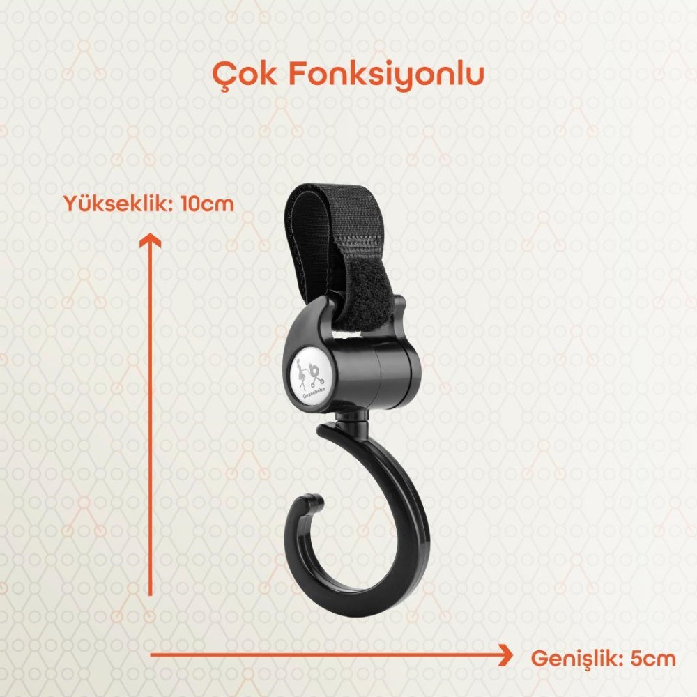 Gezenbebe 360 Derece Dönebilen Bebek Arabası Kancası 