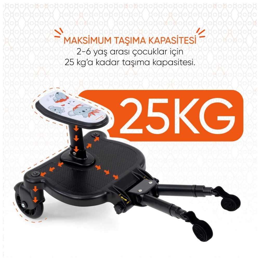 Gezenbebe Hero Bebek Arabaları İçin Oturaklı 2.Çocuk Aparatı Koala 